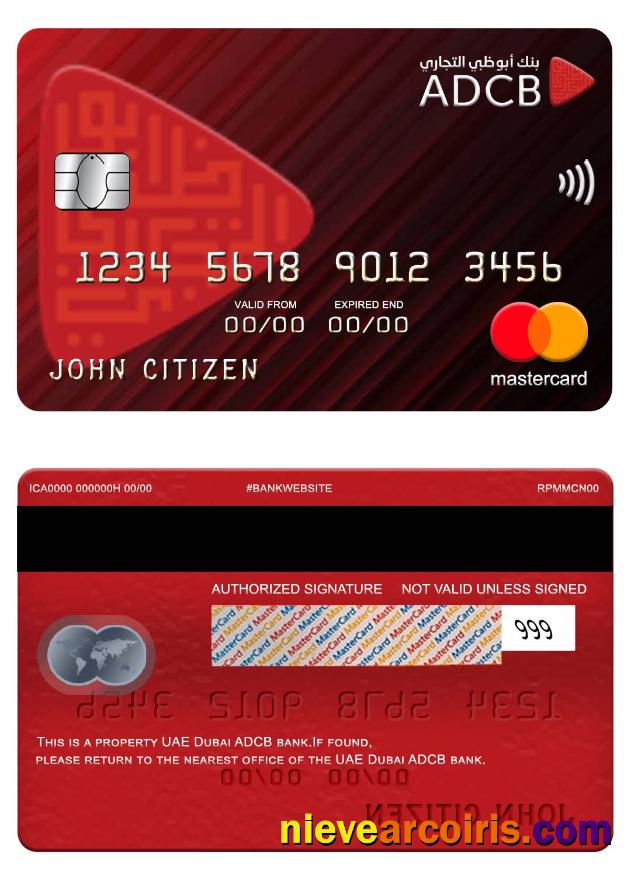 UAE Dubai ADCB bank mastercard